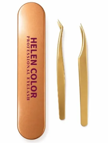ESTOJO COM PINÇAS HELEN COLOR N01 N02 DOURADO