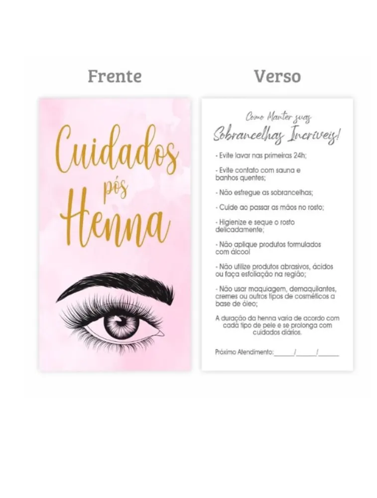 CARTÃO CUIDADO POS HENNA