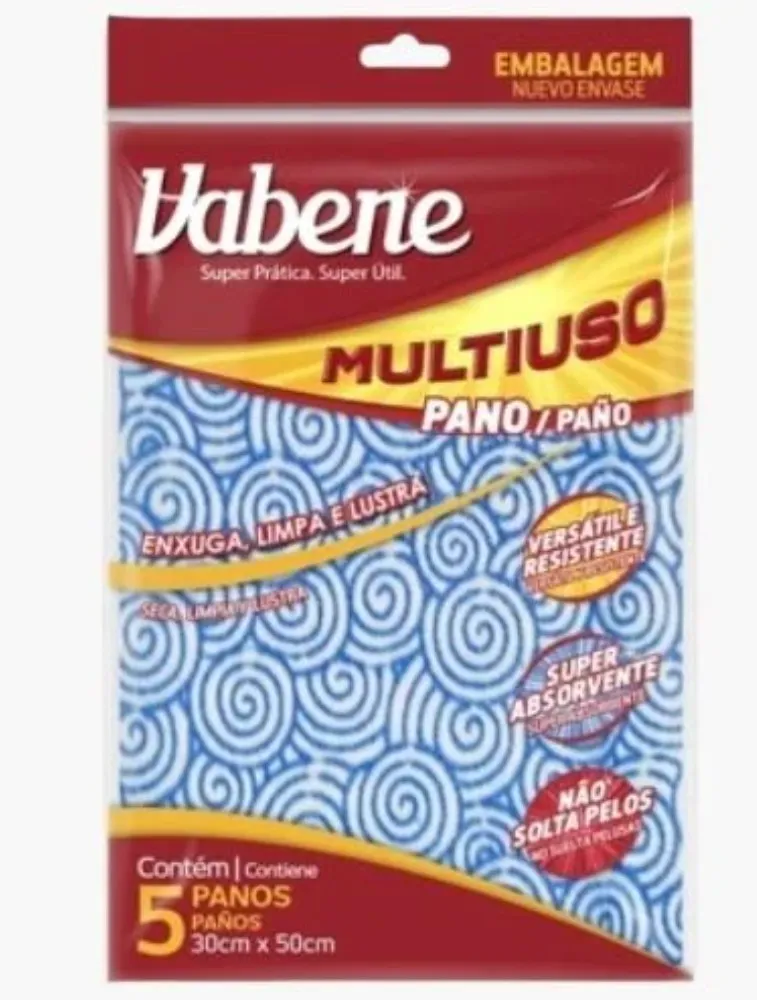 PANO MULTIUSO 28CMX50CM AZUL  5 UNIDADE