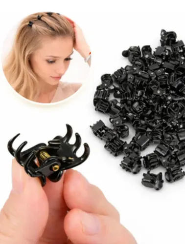 KIT 10 MINI PRESILHA DE CABELO PRETO