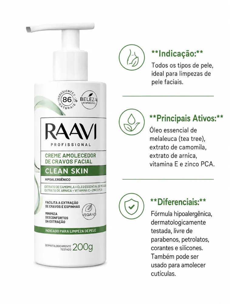 CREME AMOLECEDOR DE CRAVOS 200G RAAVI