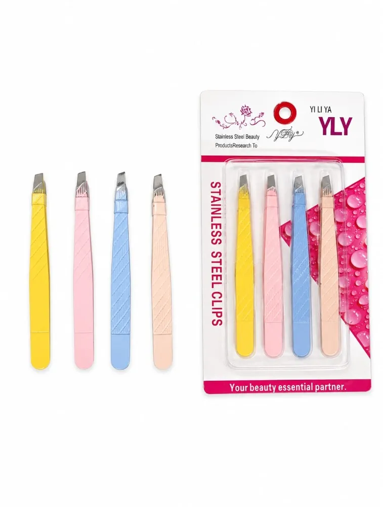 KIT 4 PINÇAS GRANDE- PONTA CHANFRADA- CANDY COLORS