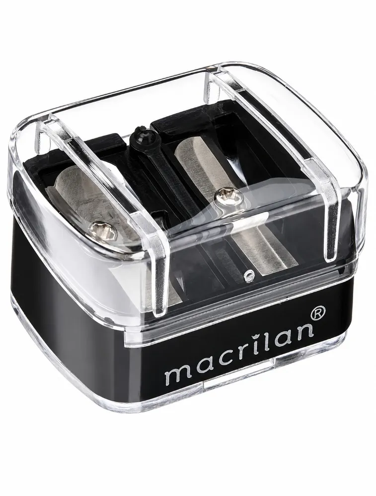APONTADOR DE LAPIS DUPLO PRETO - MACRILAN