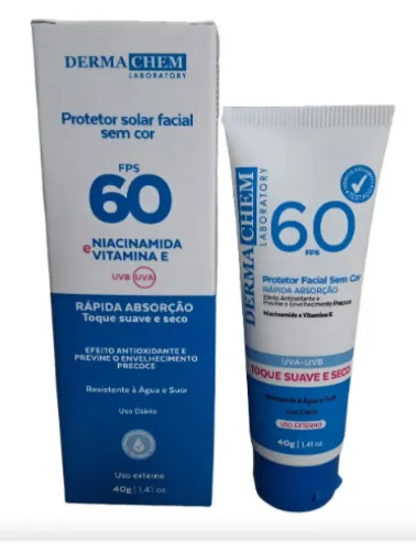 PROTETOR SOLAR FACIAL S/COR 40G -DERMACHEM