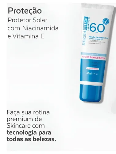 PROTETOR SOLAR FACIAL S/COR 40G -DERMACHEM