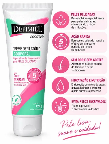 CREME DEPILATÓRIO CORPORAL  DEPIMIEL SENSITIVE 120G
