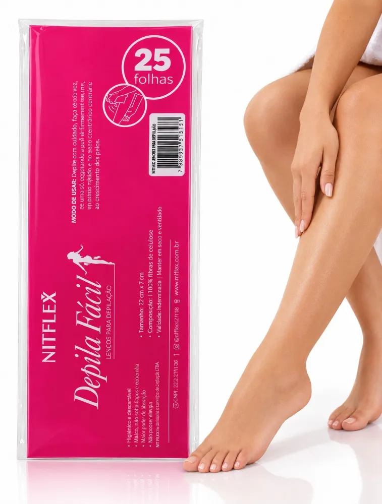 PERLON EM FOLHAS DEPILA FACIL 25 UNIDADES - NTFLEX