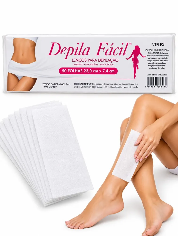 PERLON EM FOLHAS DEPILA FACIL 50 UNIDADES - NTFLEX