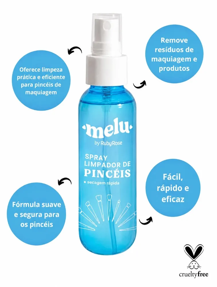 SPRAY LIMPADOR DE PINCEIS 100ML -RUBY ROSE