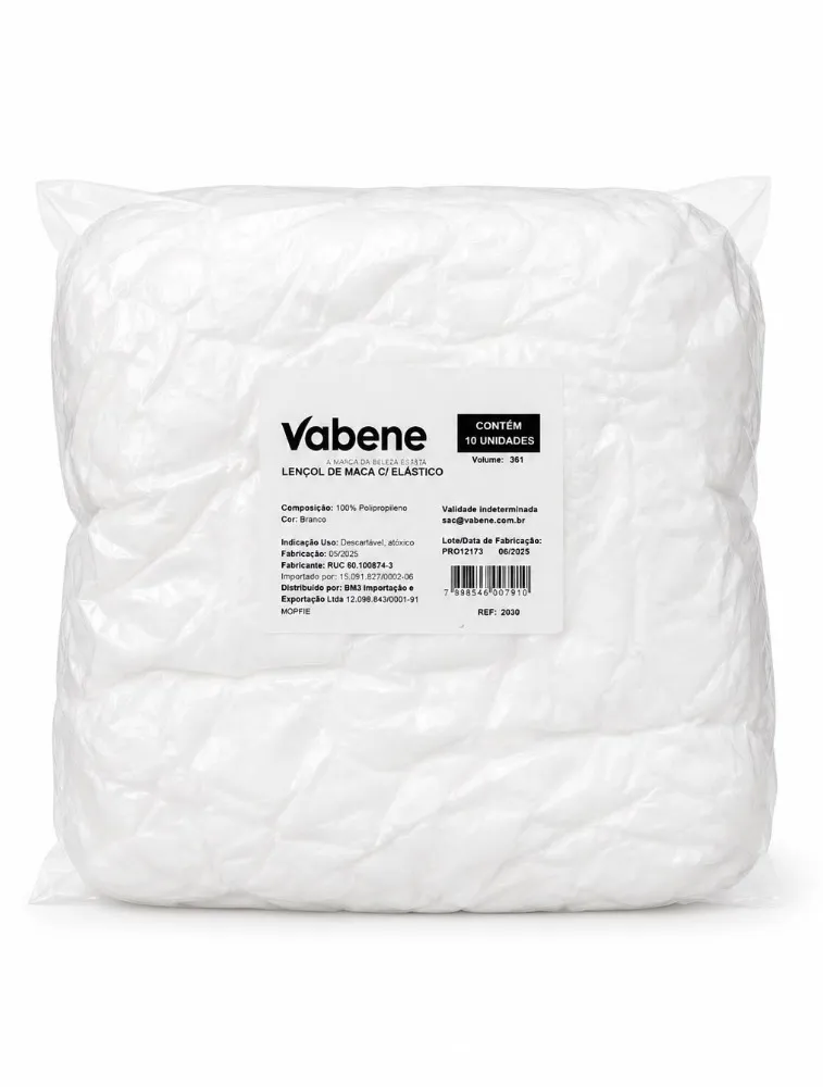 LENÇOL PARA MACA BRANCO  10 UNIDADES - VABENE