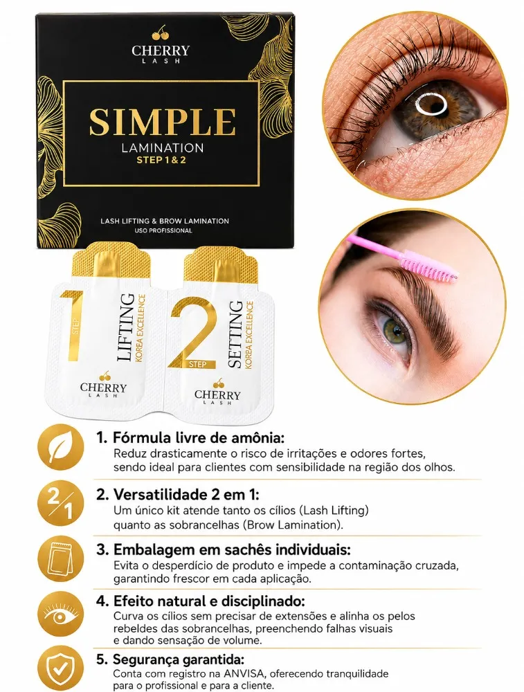 SIMPLE LAMINATION LASH LIFTING E BROW LAMINATION -CHERRY