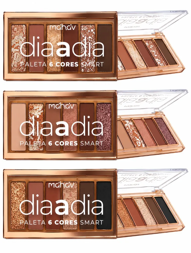 PALETA DE SOMBRAS 6 CORES SMART DIA A DIA - MAHAV