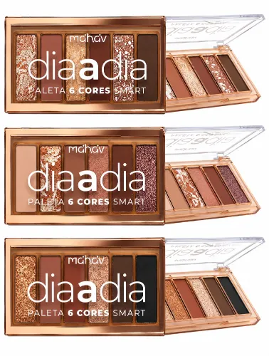PALETA DE SOMBRAS 6 CORES SMART DIA A DIA - MAHAV