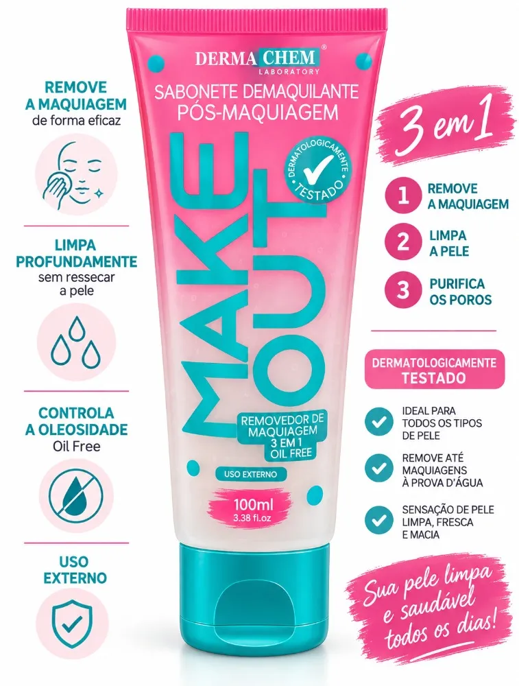 SABONETE DEMAQUILANTE MAKE OUT POS MAQUIAGEM 100ML - DERMACHEM