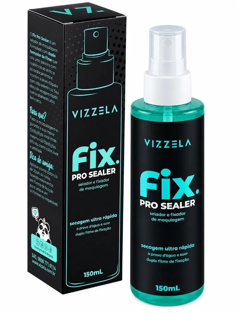 PRO SEALER FIX SELADOR E FIXADOR DE MAQUIAGEM 150ML - VIZZELLA