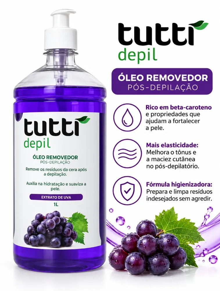 ÓLEO  REMOVEDOR SEMENTE DE UVA (1L) - TUTTI DEPIL