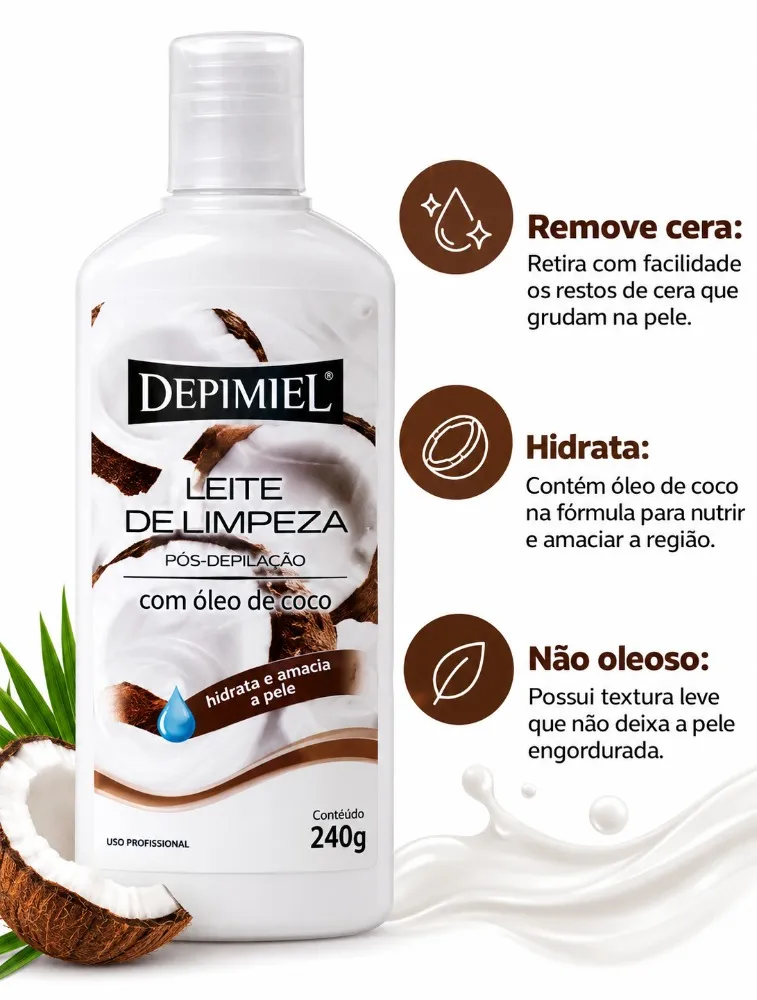 LEITE DE LIMPEZA POS DEPILATORIO - DEPIMIEL (240ML)