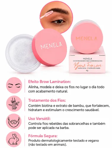 CERA FIXADORA SOBRANCELHAS BROW FROZEN - 15G MENELA