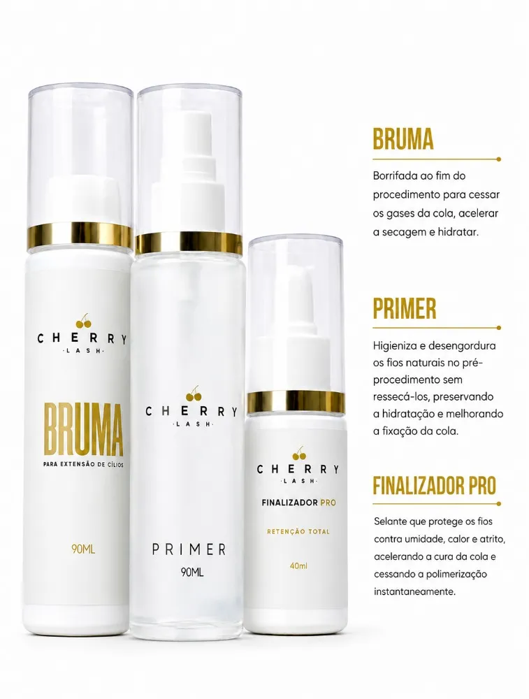 KIT RETENÇÃO CHERRY BRUMA + FINALIZADOR + PRIMER