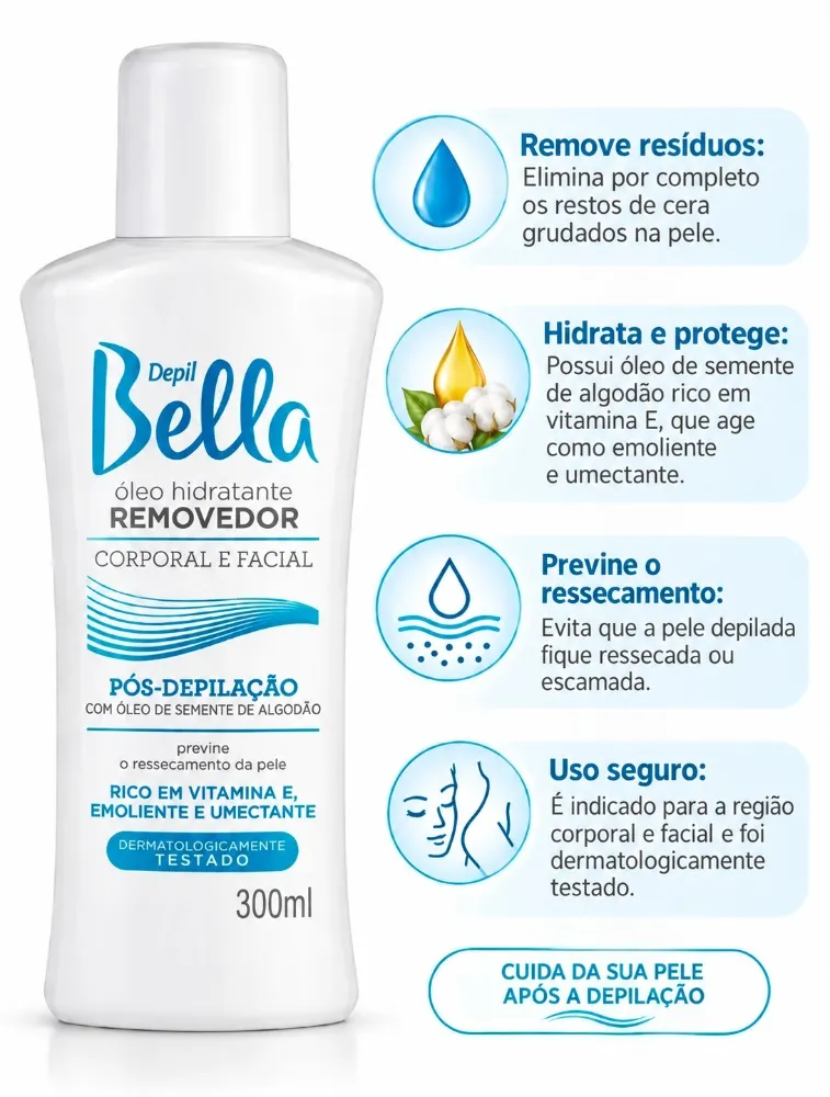 OLEO REMOVEDOR DEPIL BELLA 300ML