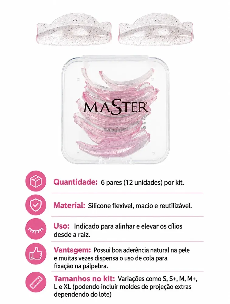 Pad de Silicone Master 6 pares Modelo Snow Shine