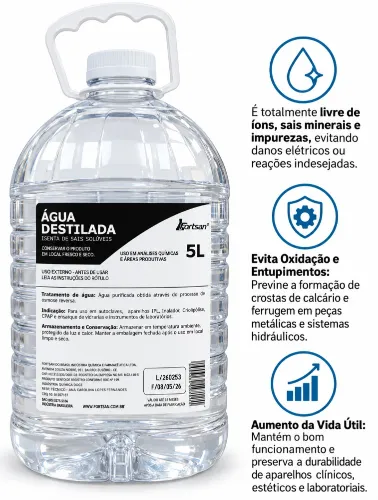 AGUA DESTILADA 5 LITROS FORTSAN