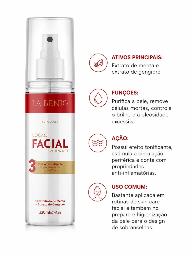 LOÇÃO FACIAL ADSTRINGENTE LA BENIG 220ML