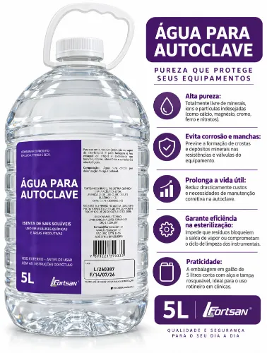 AGUA PARA AUTOCLAVE 5 LITROS FORTSAN