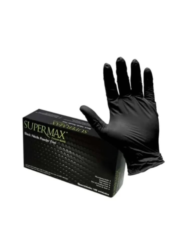 LUVA NITRILICA SUPERMAX- PRETA