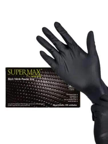 LUVA NITRILICA SUPERMAX- PRETA