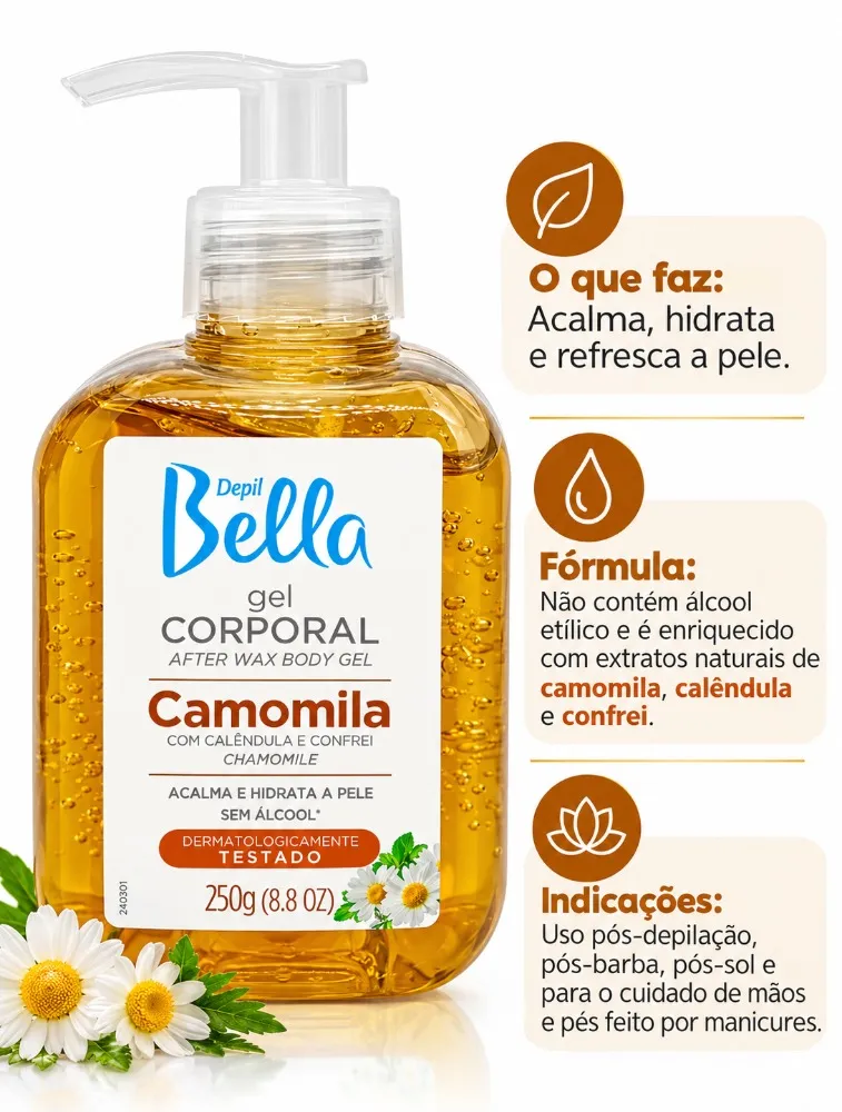 GEL CORPORAL DE CAMOMILA (250G) - DEPIL BELLA