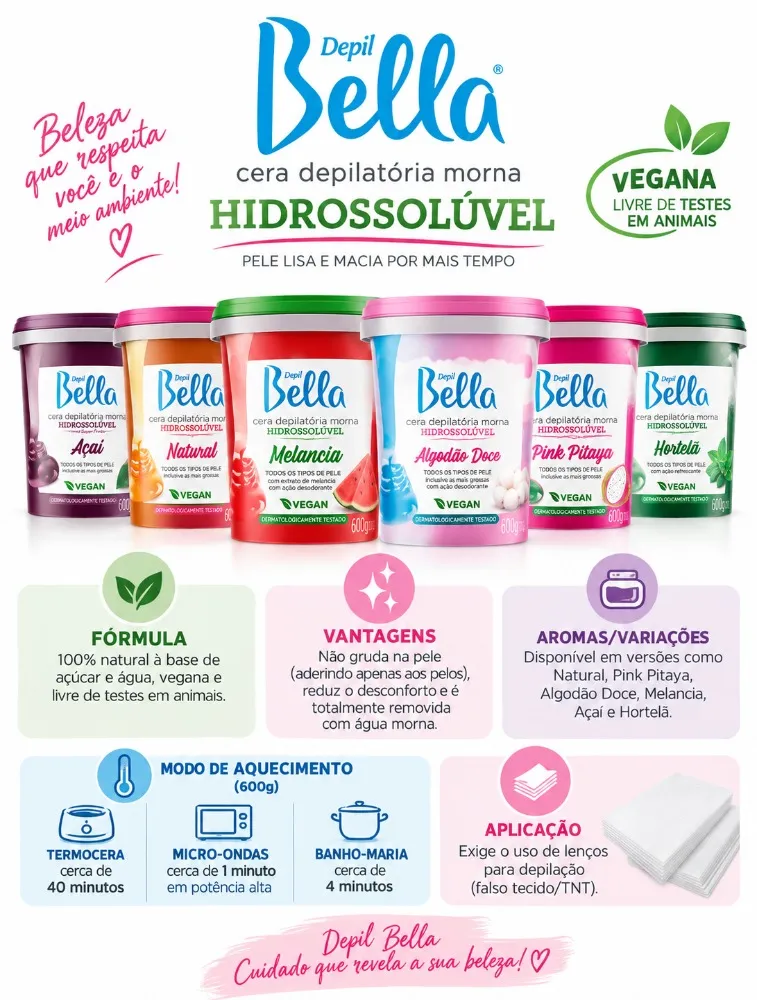 HIDROSSOLÚVEL DEPIL BELLA 600G