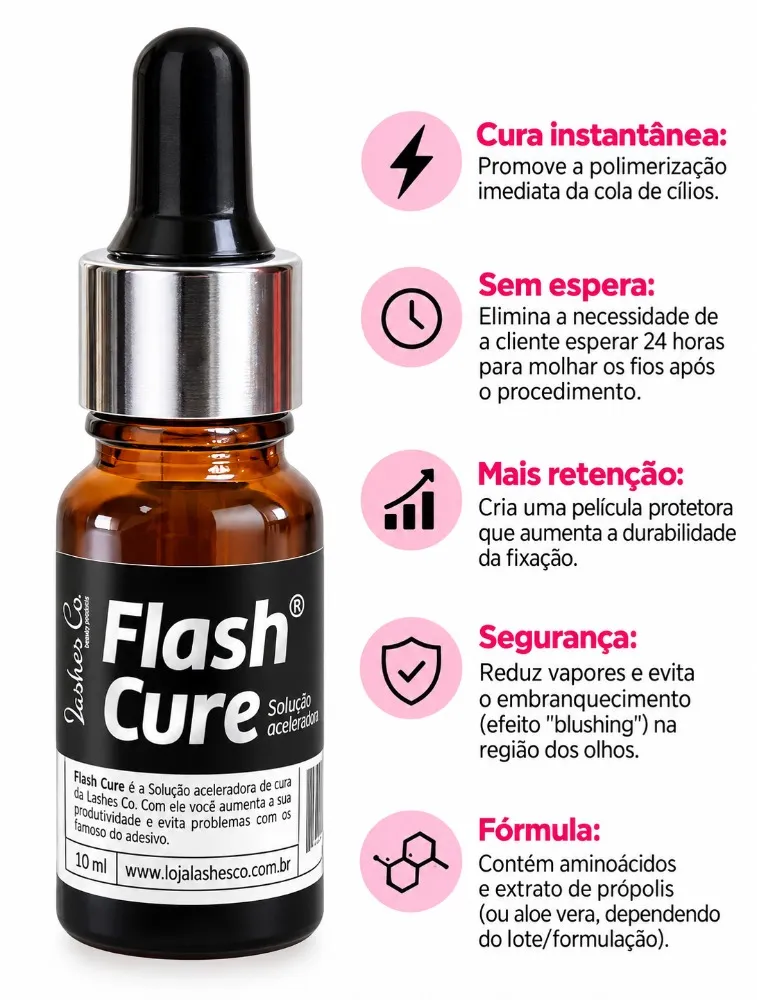 FLASH CURE ACELERADOR FINALIZADOR CILIOS 10ML LASHES CO