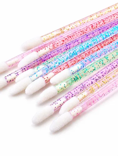 APLICADOR LABIAL COM GLITTER 50 UNID - CORES VARIADAS