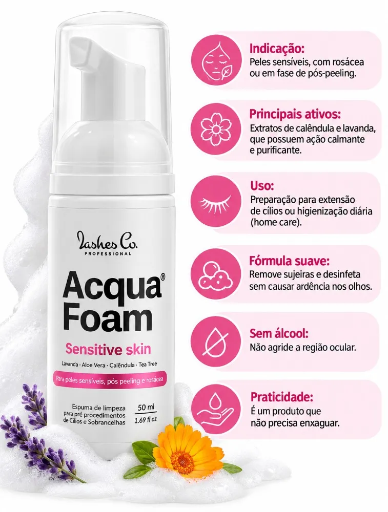 AQUA FOAM SENSITIVE SKIN (50ML) - LASHES CO