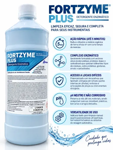 DETERGENTE ENZIMATICO FORTZYME PLUS 4 ENZIMAS - 1LITRO