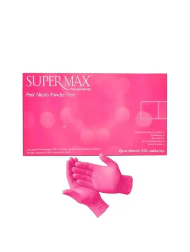LUVA SUPERMAX ROSA 100 UNID