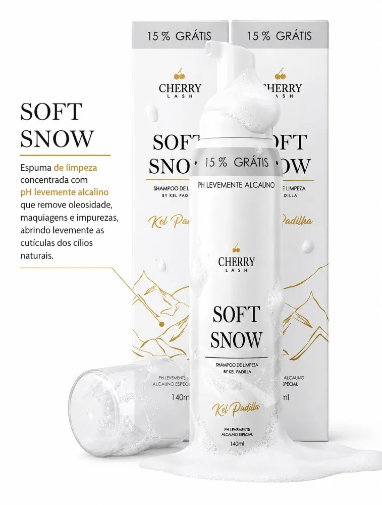 SOFT SNOW SHAMPOO DE LIMPEZA CHERRY 140ML (15% GRATIS)
