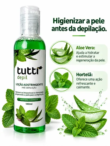 ADSTRINGENTE - ALOE VERA E HORTELÃ (140ML) - TUTTI
