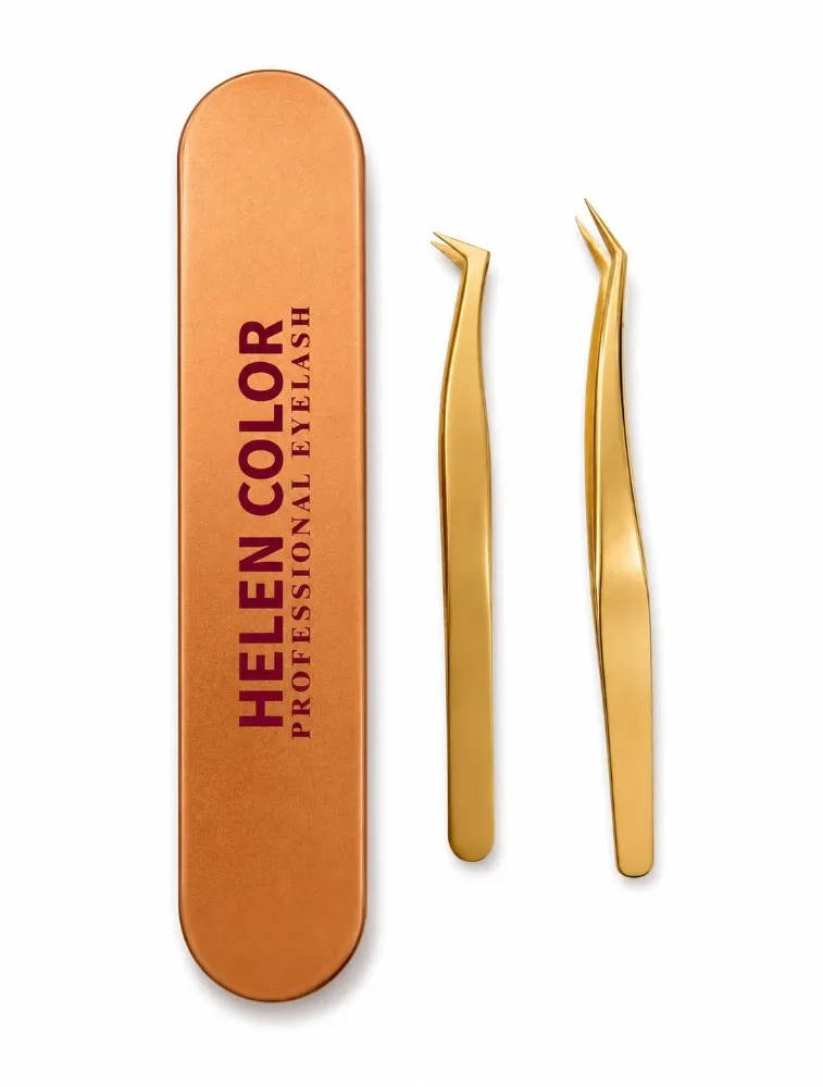 ESTOJO COM PINÇAS HELEN COLOR DOURADA (N04 E N01)