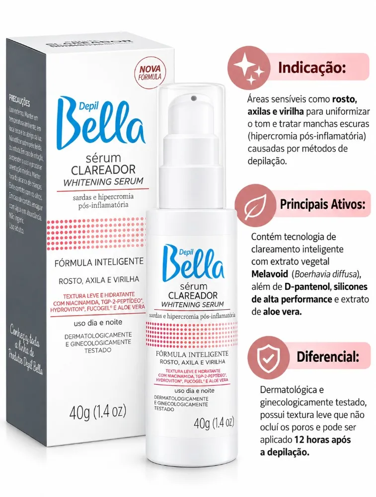 SERUM CLAREADOR (40G) - DEPIL BELLA