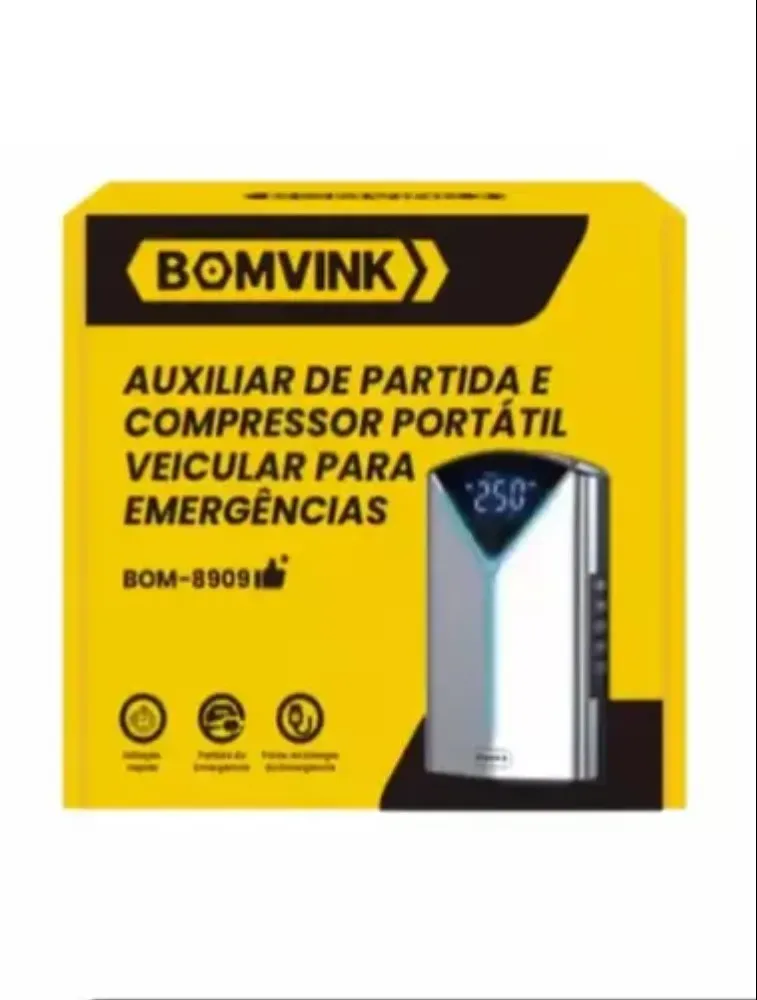 AUXILIAR DE PARTIDA C/ BOMBA DE AR PORTATIL BOMVINK BOM-8910