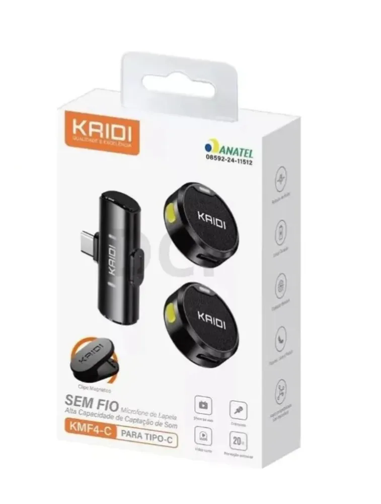 MICROFONE DE LAPELA TIPO C KAIDI KMF4-C