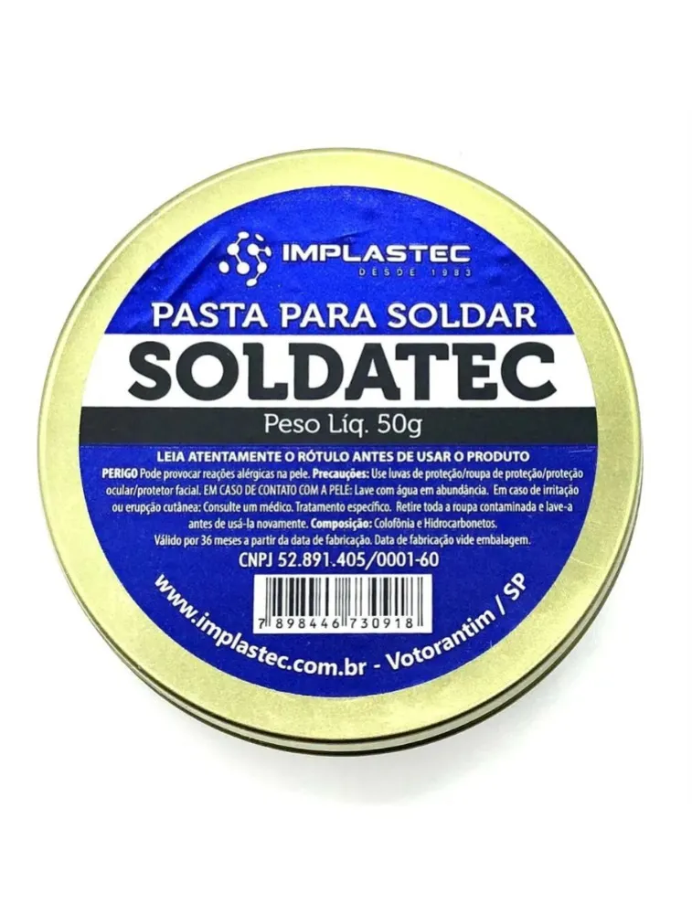 PASTA DE SOLDA SOLDATEC 50G IMPLASTEC
