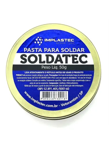 PASTA DE SOLDA SOLDATEC 50G IMPLASTEC