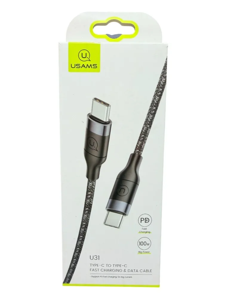 CABO TIPO C PARA TIPO C PRETO 100W USAMS SJ400USB01