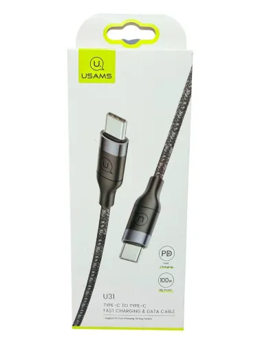 CABO TIPO C PARA TIPO C PRETO 100W USAMS SJ400USB01