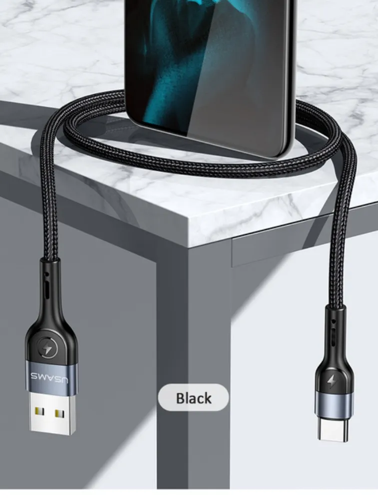 CABO USB TIPO C PRETO 1M USAMS SJ449USB01