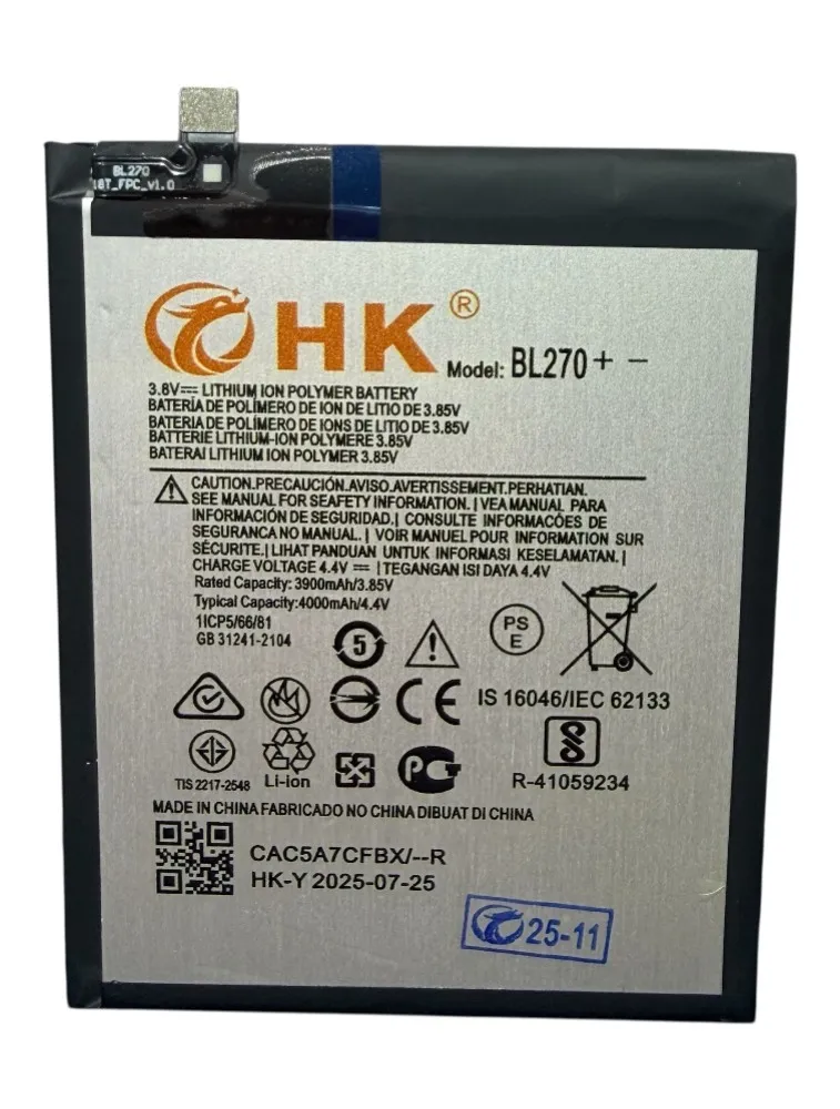 BATERIA  MOTO G6 PLAY / MOTO E5 / LENOVO K6 PLUS BL270 HK ULTRA