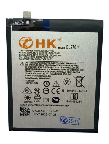 BATERIA  MOTO G6 PLAY / MOTO E5 / LENOVO K6 PLUS BL270 HK ULTRA
